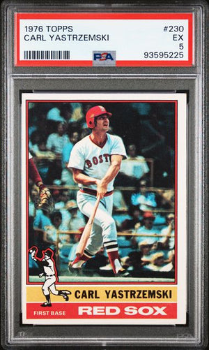 Graded 1976 Topps Carl Yastrzemski #230 Baseball Card PSA 5 Excellent