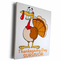3dRose Funny Thanksgiving Day Survivor Turkey - Museum Grade Canvas Wrap (cw_118709)