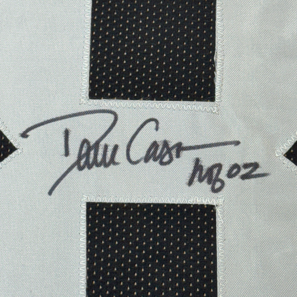 Framed Autographed/Signed Dave Casper 35x39 HOF 02 Oakland Las Vegas Black Football Jersey Beckett BAS COA