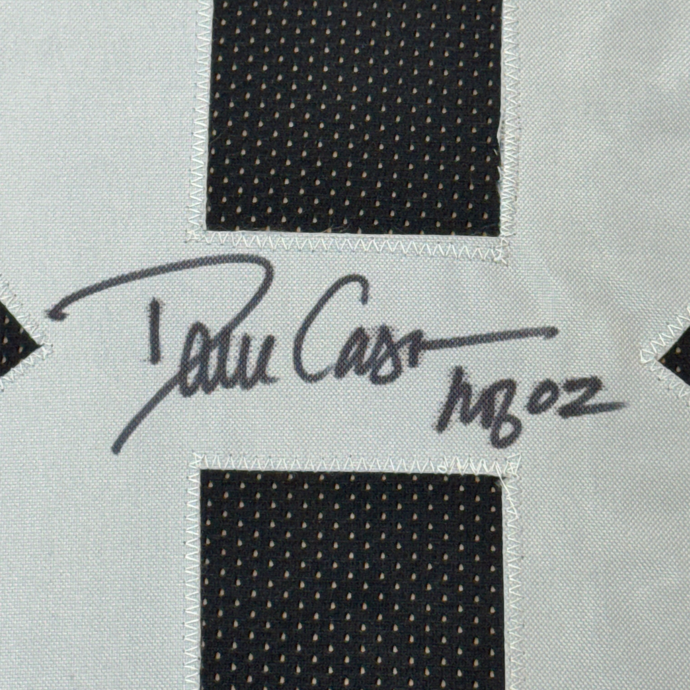 Framed Autographed/Signed Dave Casper 35x39 HOF 02 Oakland Las Vegas Black Football Jersey Beckett BAS COA