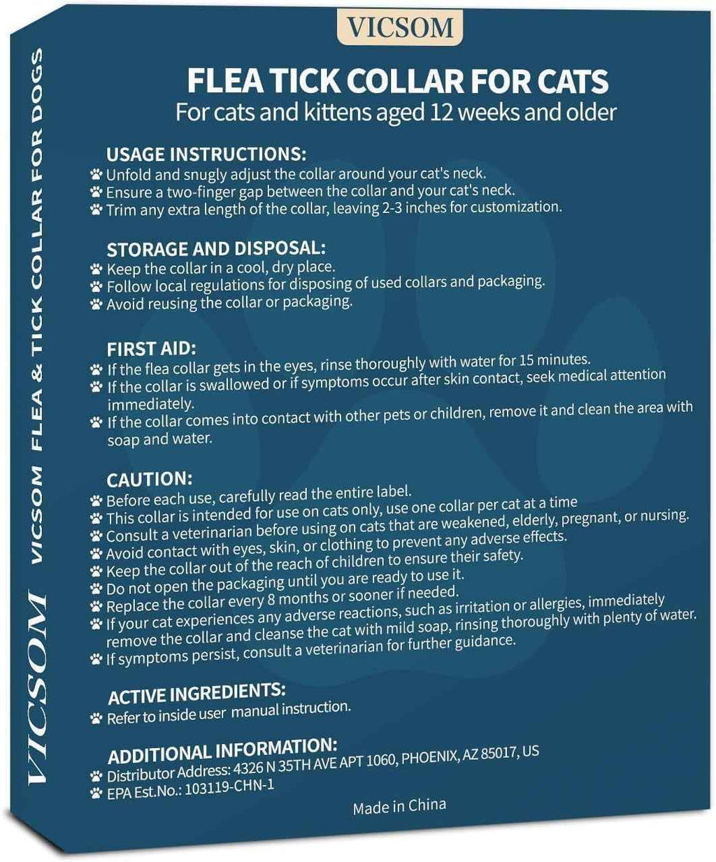 Cat Flea Collar 4 Pack Waterproof Adjustable Tick Prevention 32 Month Protection