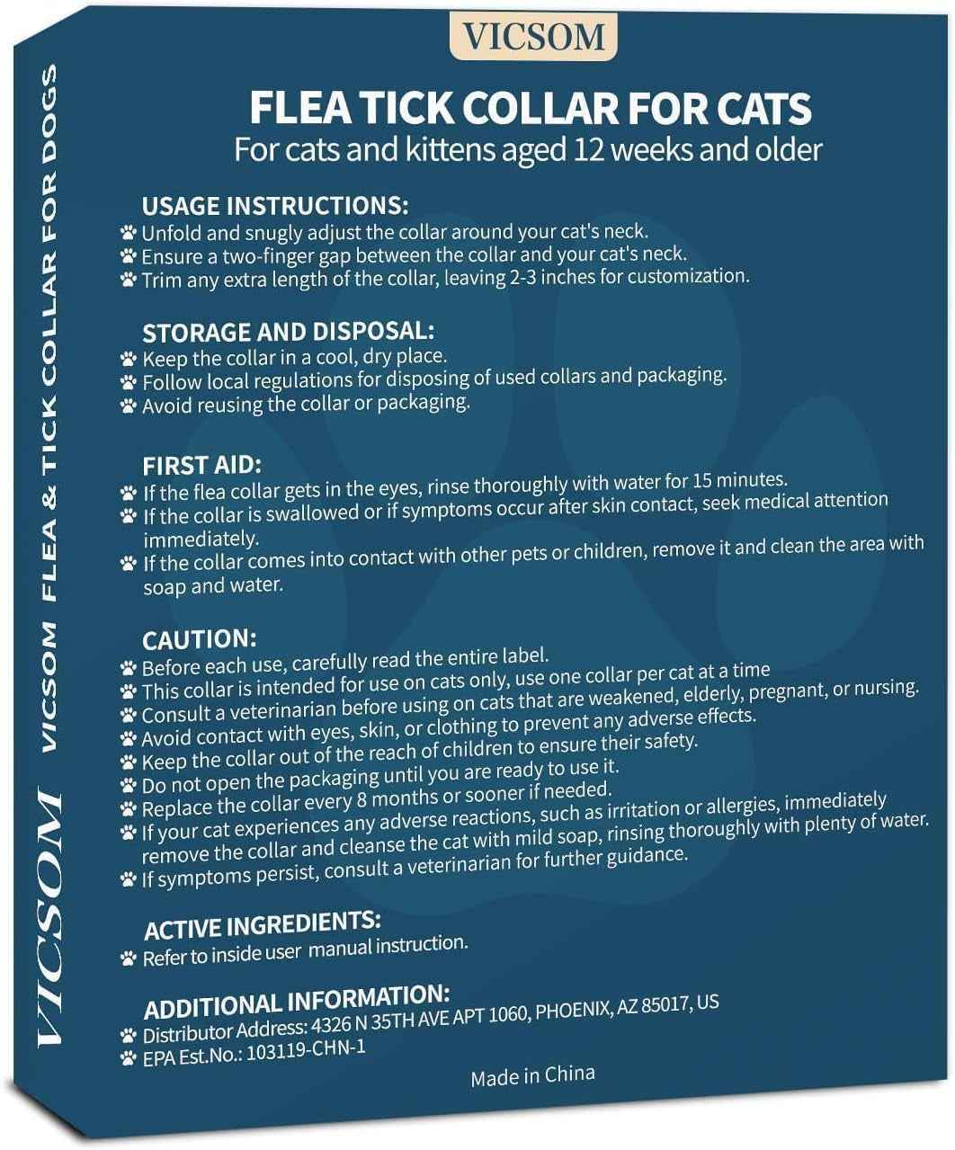 Cat Flea Collar 4 Pack Waterproof Adjustable Tick Prevention 32 Month Protection