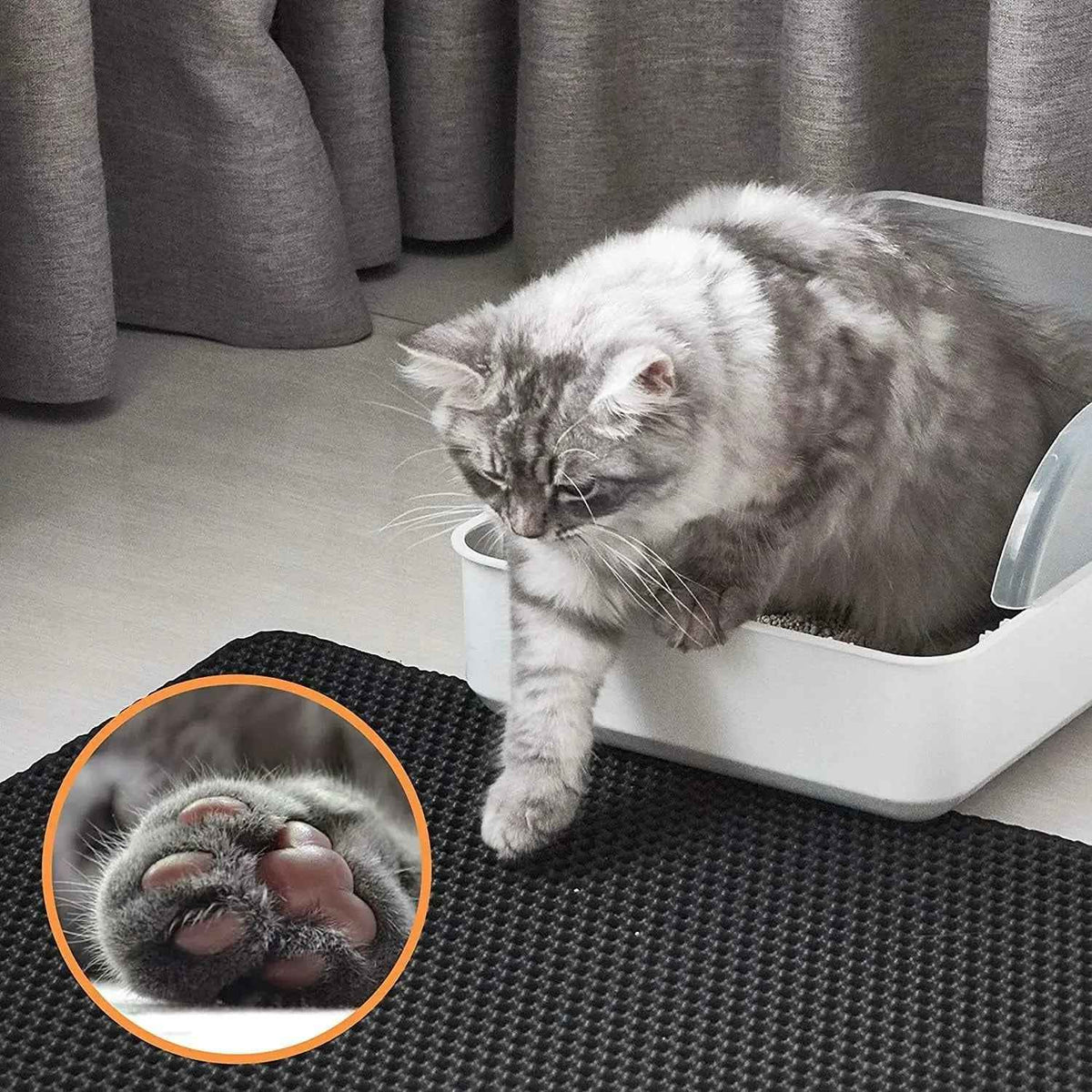 Waterproof Cat Litter Mat, Washable & BPA-Free