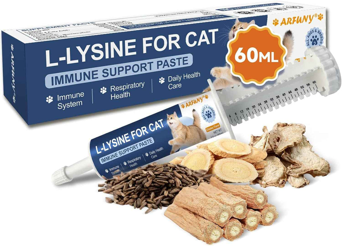 Cat L-Lysine Paste with Omega 3, Immune & Eye Support, 60ml