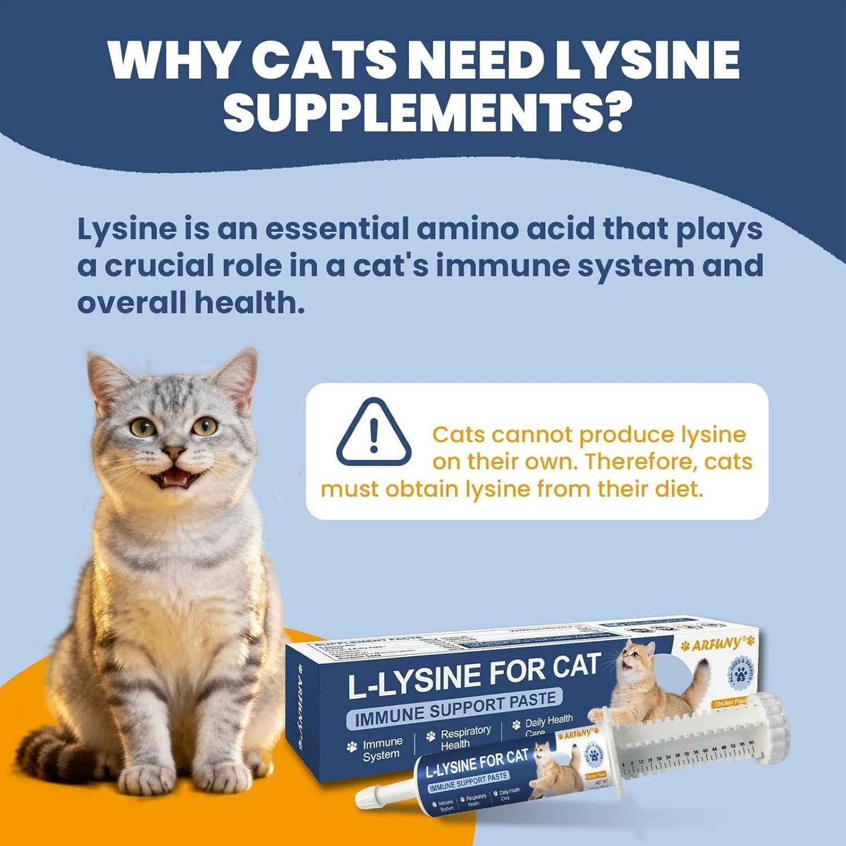 Cat L-Lysine Paste with Omega 3, Immune & Eye Support, 60ml