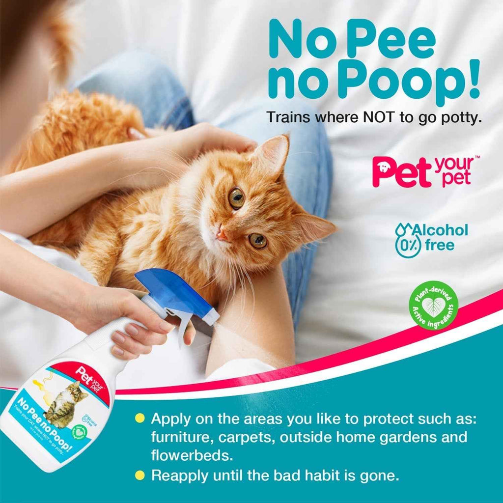 Cat Potty Training Spray – No Pee No Poop Natural Deterrent, 16oz