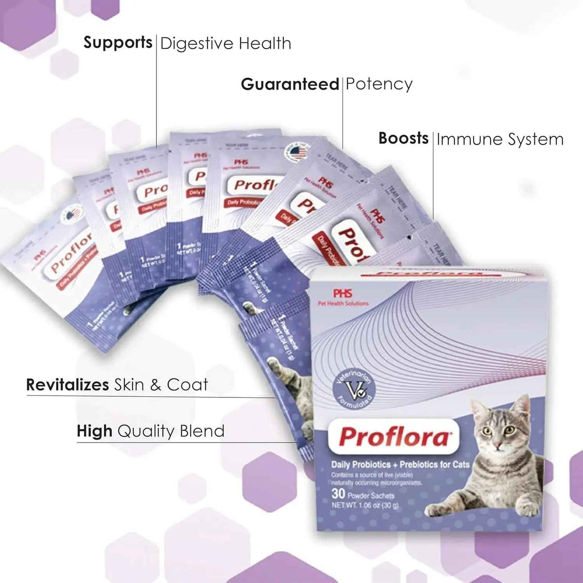 Cat Probiotics Powder Digestive & Immune Support 30 Packets