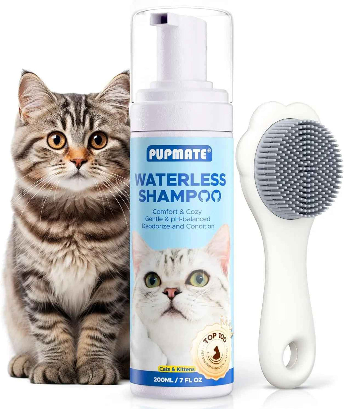 Waterless Cat Shampoo No Rinse Hypoallergenic Odor Control