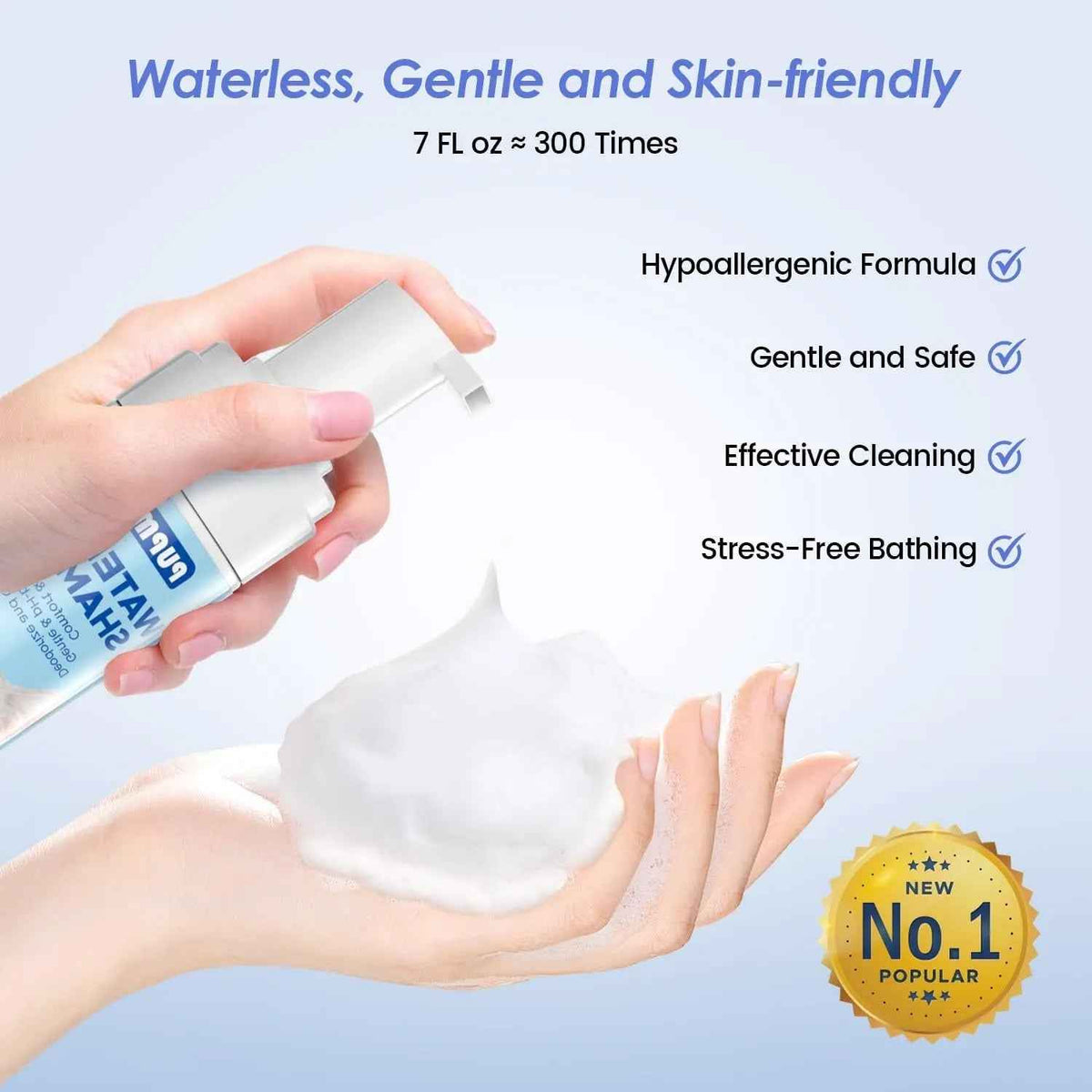 Waterless Cat Shampoo No Rinse Hypoallergenic Odor Control