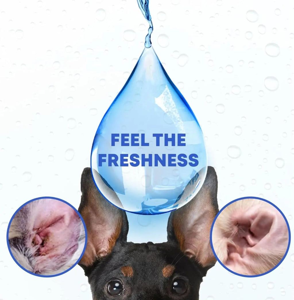 Cat & Dog Ear Cleaner Drops, Yeast & Wax Flush for Itchy Ears, Vet Formula