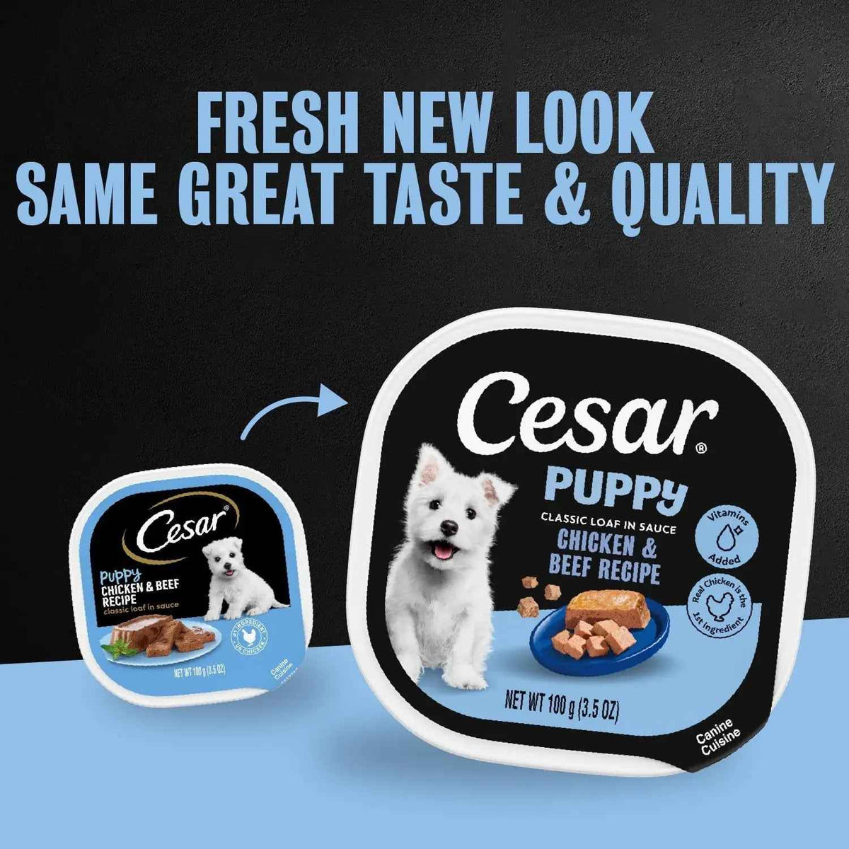 Cesar Puppy Classic Wet Dog Food, Chicken & Beef, 24ct, 3.5oz