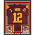 Framed Autographed/Signed Charles White 35x39 79 Heisman USC Southen Cal Maroon College Football Jersey JSA COA