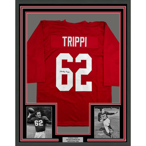Framed Autographed/Signed Charley Trippi 35xx39 Arizona Red Football Jersey JSA COA