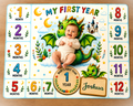 Personalized Baby Milestone Blanket – Dragon First Year
