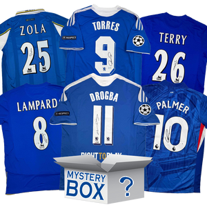 Chelsea F.C. Autographed/Signed Soccer Jersey Mystery Box with PSA JSA or Beckett COA
