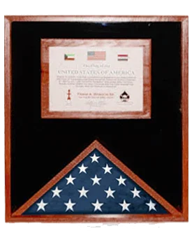 Flag Display Cases with Certificate Holder, hold a 3' x 5' or 5'x 9.5'
