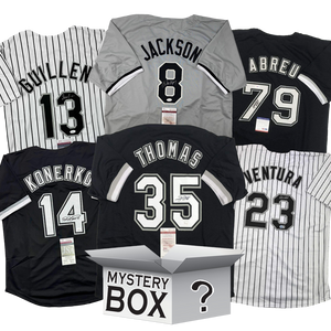 Autographed/Signed Chicago Baseball Jersey Mystery Box with PSA JSA or Beckett COA