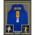 Framed Autographed/Signed Christian Braun 35x39 Denver Royal Blue Basketball Jersey JSA COA