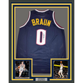 Framed Autographed/Signed Christian Braun 35x39 Denver Blue Basketball Jersey JSA COA