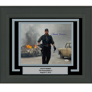 Framed Autographed/Signed Chuck Norris The Expendables 2 11x14 Movie Photo JSA COA #1