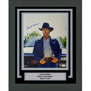 Framed Autographed/Signed Chuck Norris Walker, Texas Ranger 11x14 Movie Photo JSA COA #10