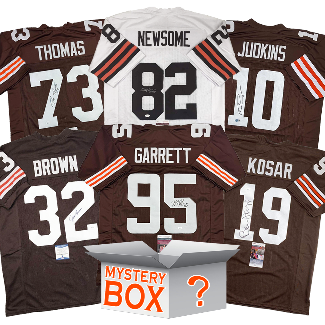 Autographed/Signed Cleveland Football Jersey Mystery Box with PSA JSA or Beckett COA