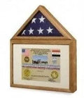 Large 3x5 Flag and Military Medals Display Case Cabinet