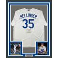 Framed Autographed/Signed Cody Bellinger 35x39 Los Angeles LA Dodgers White Authentic Baseball Jersey Fanatics COA