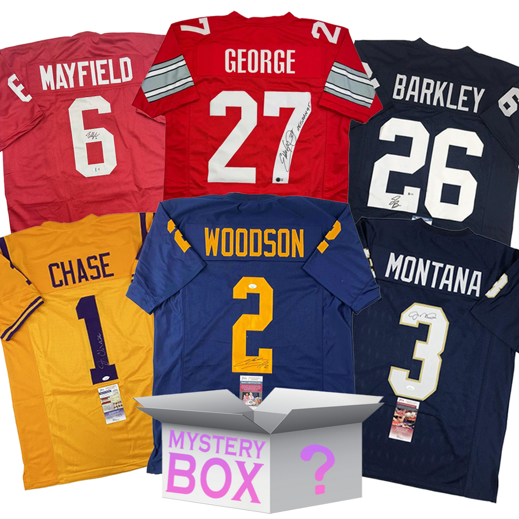 College Autographed/Signed Football Jersey Mystery Box with PSA JSA or Beckett COA