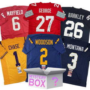 College Autographed/Signed Football Jersey Mystery Box with PSA JSA or Beckett COA