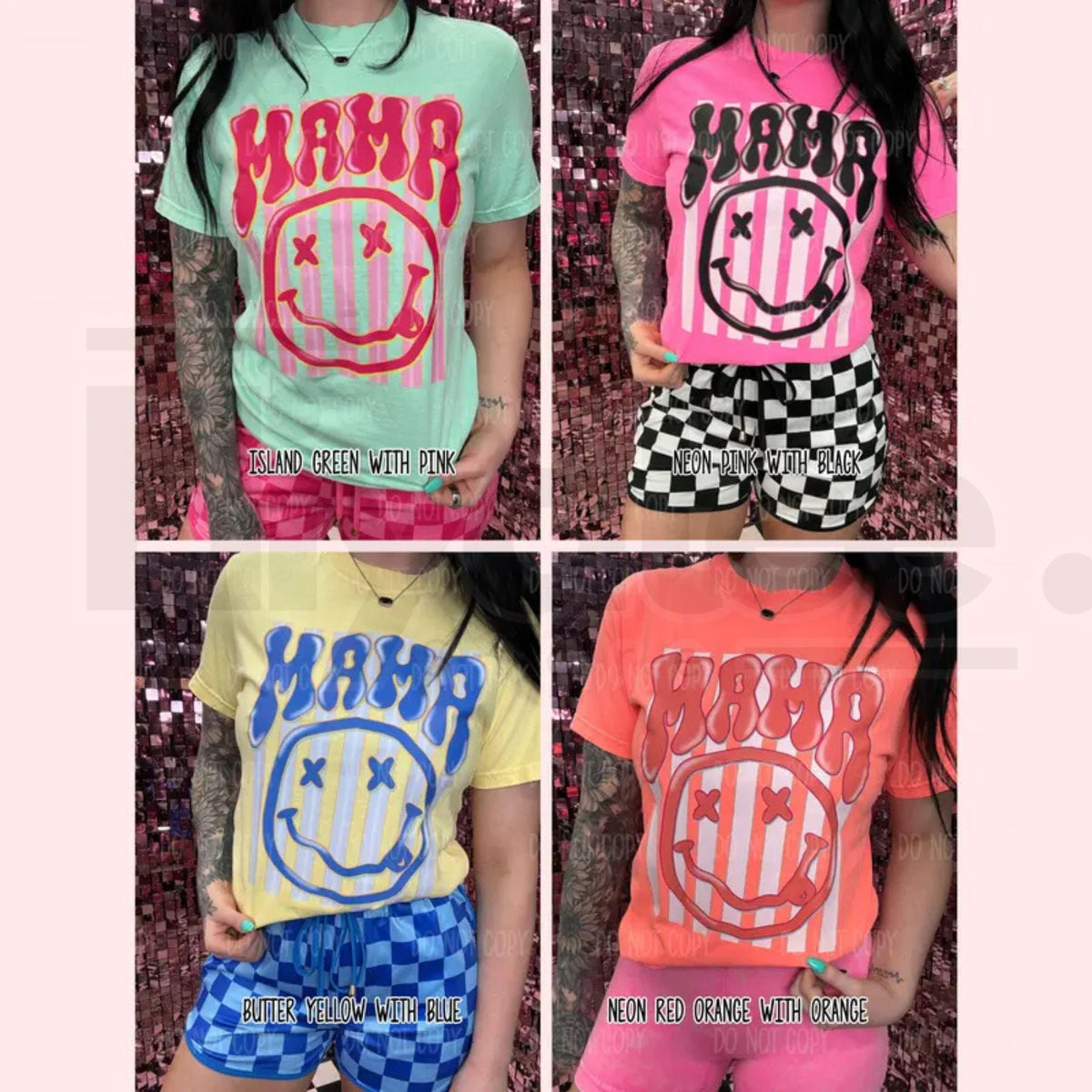 Comfort Colors® Neon Mama Stripes T-Shirt – Retro Bright Aesthetic Mom Tee