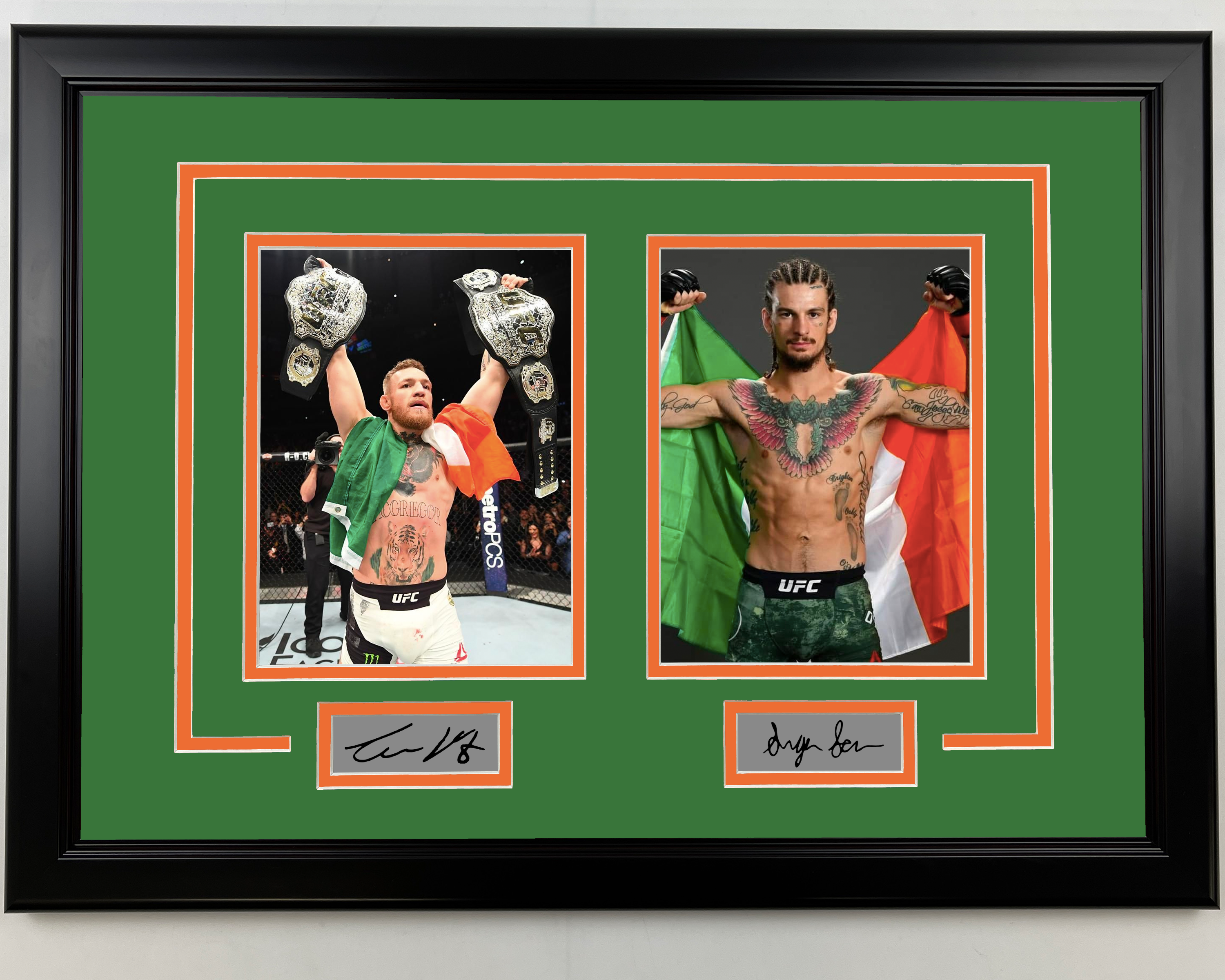 Framed Conor McGregor and Sean O'Malley Ireland 17x23 Dual UFC MMA Photo