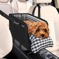 Console Dog Car Seat for Small Dogs, Anti-Slip Booster with Safety Strap