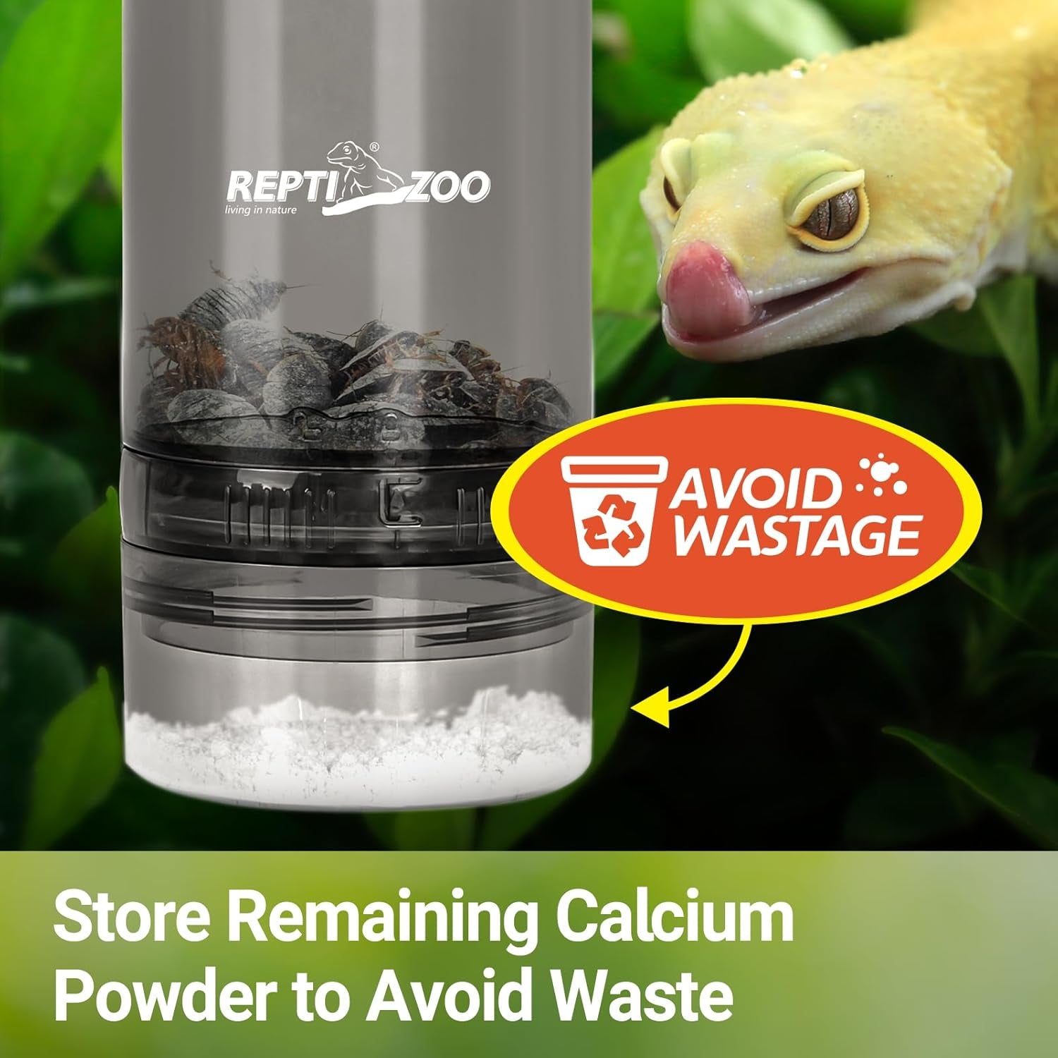 Cricket Keeper Reptile Calcium Powder Mixer Feeder Dispenser Gecko Lizard