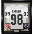 Framed Autographed/Signed Maxx Crosby 35x39 Las Vegas Oakland White Football Jersey Beckett BAS COA