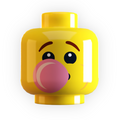 Boy Blowing Bubble Gum Minifig Head