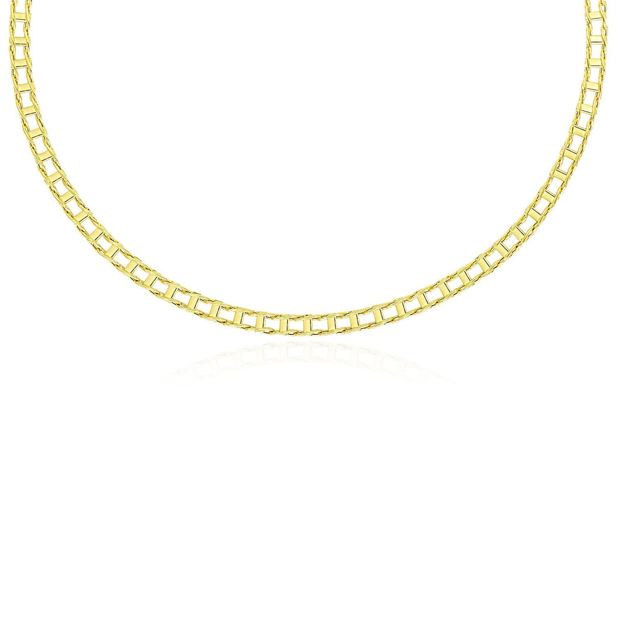 14k Yellow Gold Men's Necklace with Track Design Links