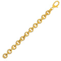Textured Oval Link Bracelet in 14k Yellow Gold