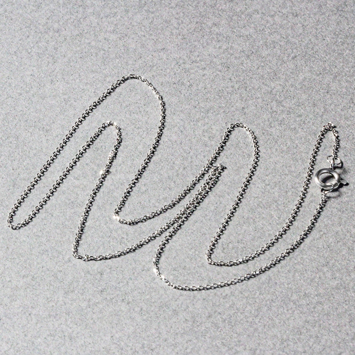 14k White Gold Diamond Cut Cable Link Chain 0.7mm