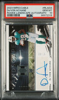 Graded 2023 Panini Impeccable Devon Achane #RLADA /99 Rookie Landscape Autograph Rookie RC Football Card PSA 10 Gem Mint