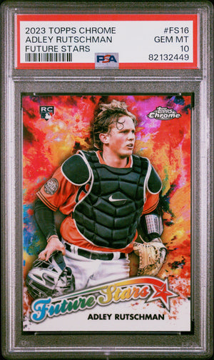 Graded 2023 Topps Chrome Adley Rutschman #FS16 Future Stars Rookie RC Baseball Card PSA 10 Gem Mint