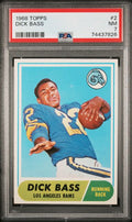 Graded 1968 Topps Dick Bass #2 Football Card PSA 7 Near Mint