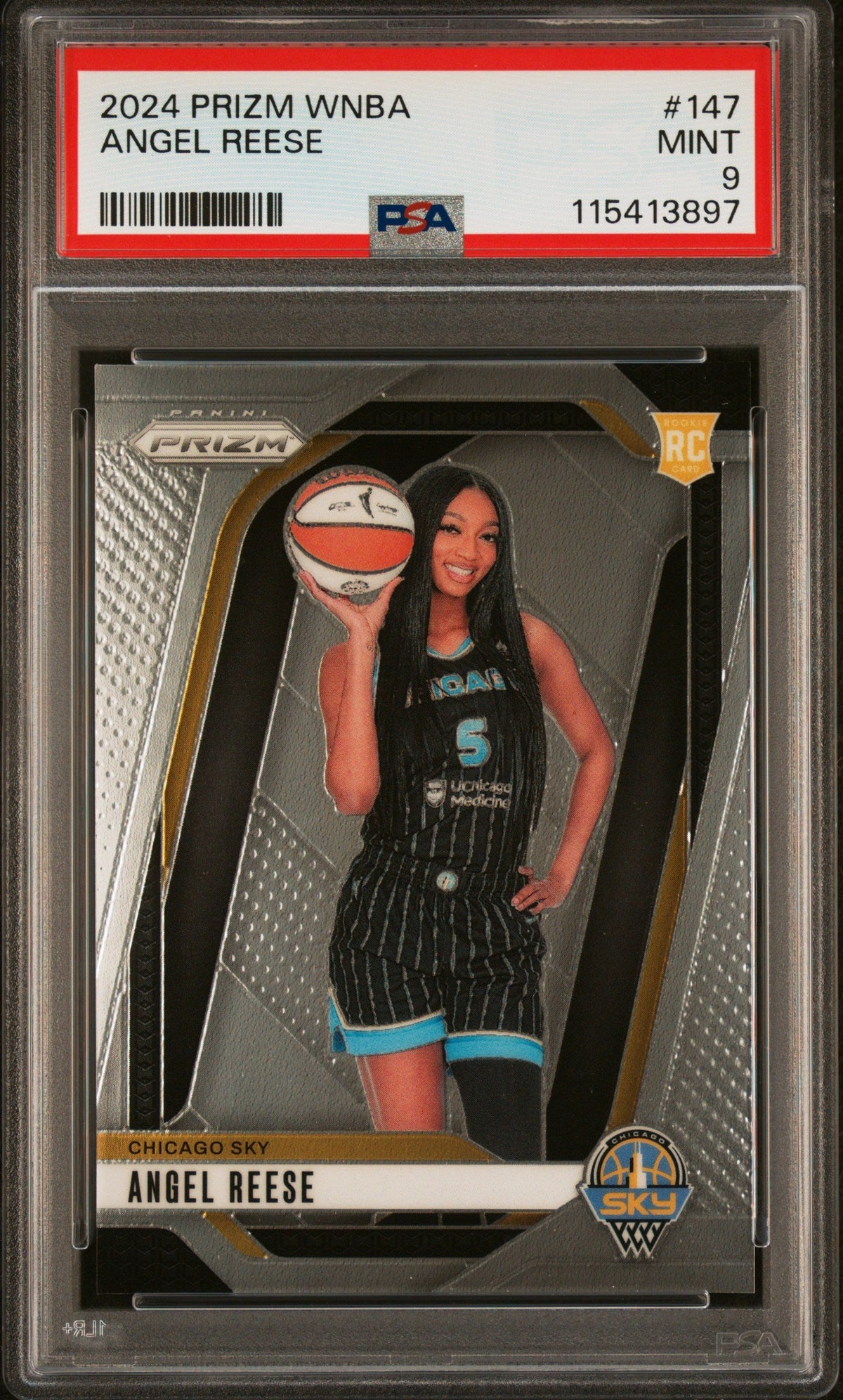 Graded 2024 Panini Prizm Angel Reese #147 Rookie RC Basketball Card PSA 9 Mint