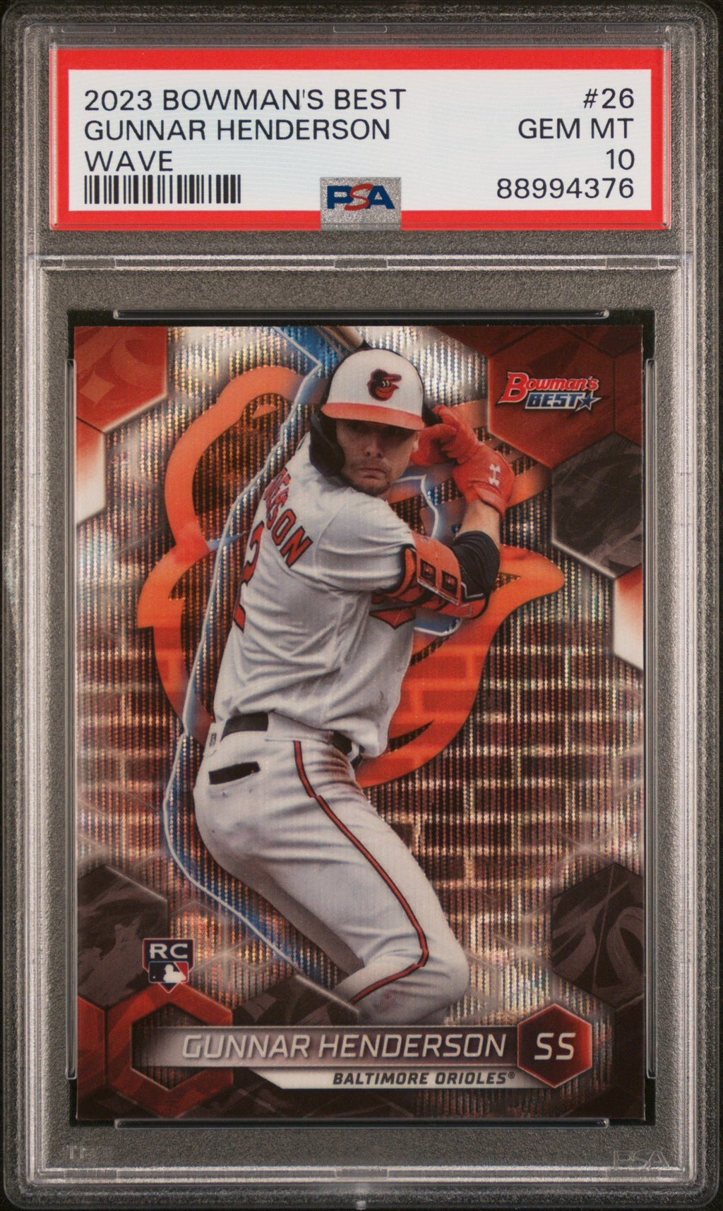 Graded 2023 Topps Bowmans Best Gunnar Henderson #26 Wave Rookie RC Baseball Card PSA 10 Gem Mint