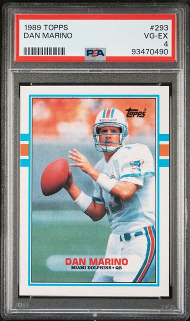 Graded 1989 Topps Dan Marino #293 Football Card PSA 4 VG-EX