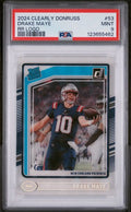 Graded 2024 Panini Clearly Donruss Drake Maye #53 RR Logo Rookie RC Football Card PSA 9 Mint