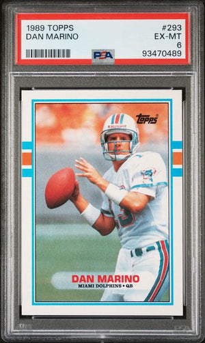 Graded 1989 Topps Dan Marino #293 Football Card PSA 6 EX-MT