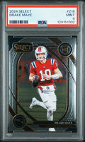 Graded 2024 Panini Select Drake Maye #218 Rookie RC Football Card PSA 9 Mint