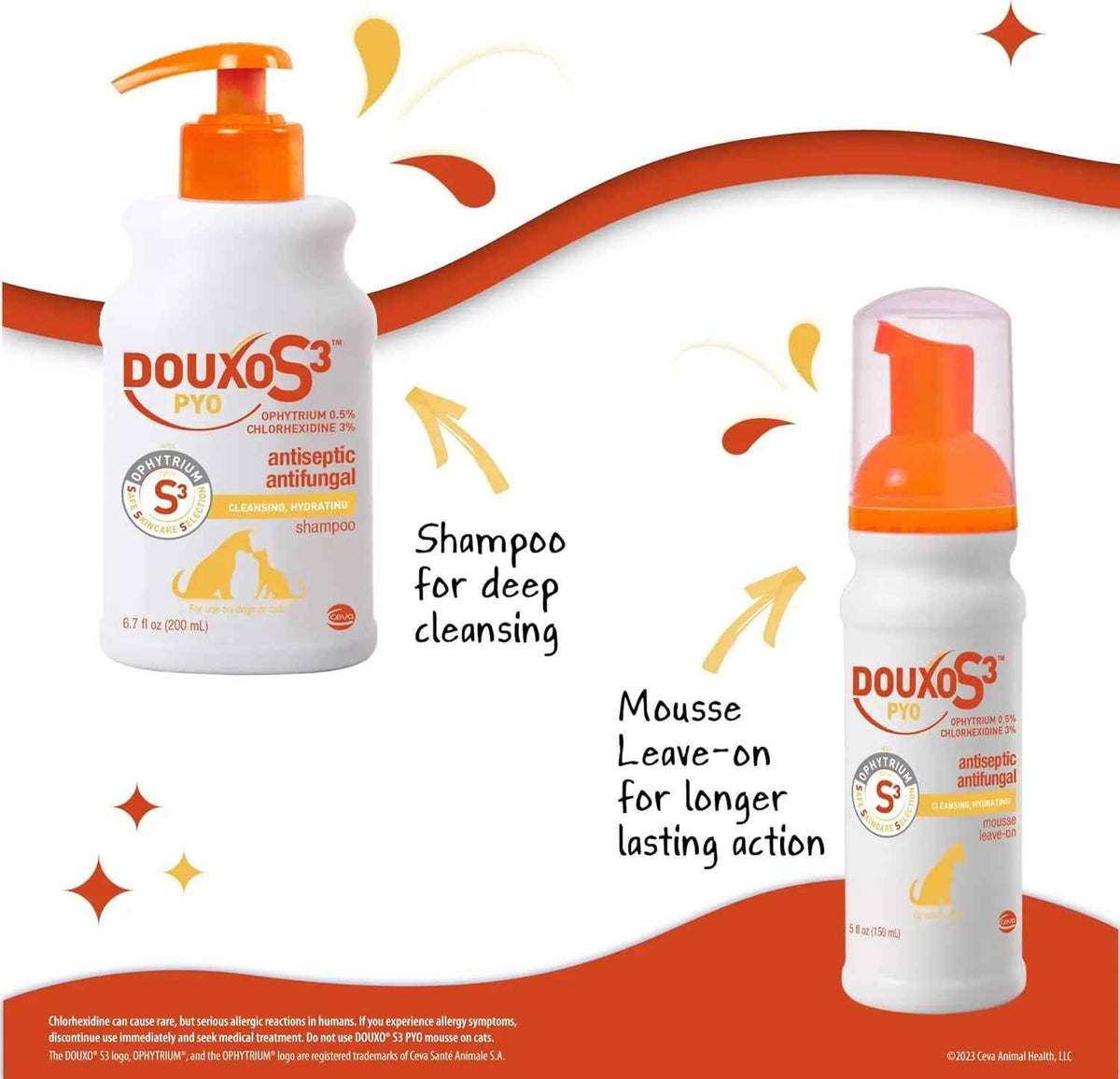 DOUXO S3 PYO Dog Shampoo & Mousse Combo Set, 2-Pack