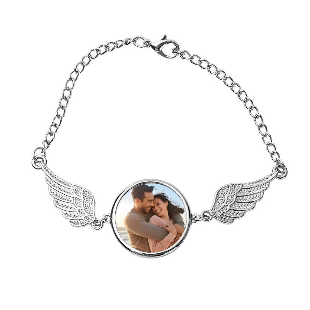 Custom Photo Bracelet – Personalized Angel Wings Bracelet | Upload Any Photo